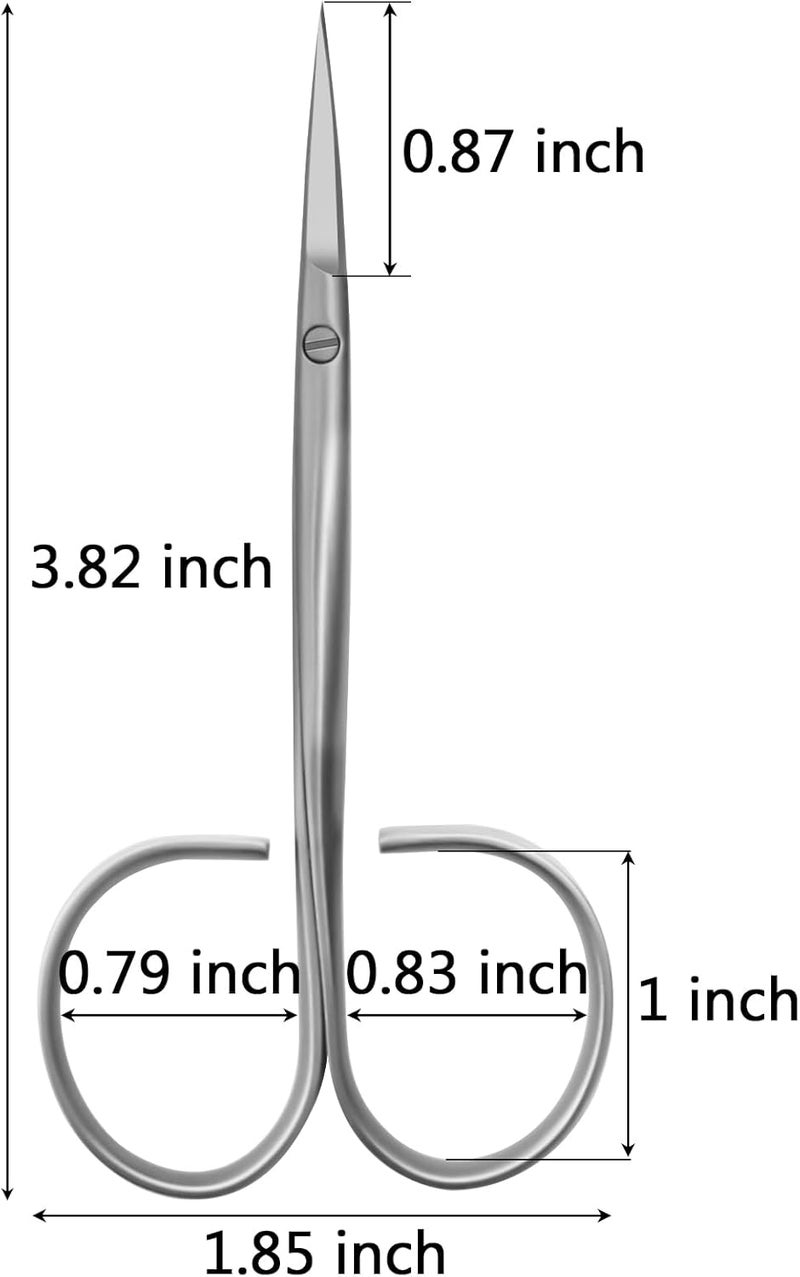 CGBE Cuticle Scissors Extra Fine Curved: Stainless Steel Eyebrow Scissor, Professional Manicure Scissors for Manicure, Eyelashes, Eyebrow, Dry Skin For Women And Men - Image 2